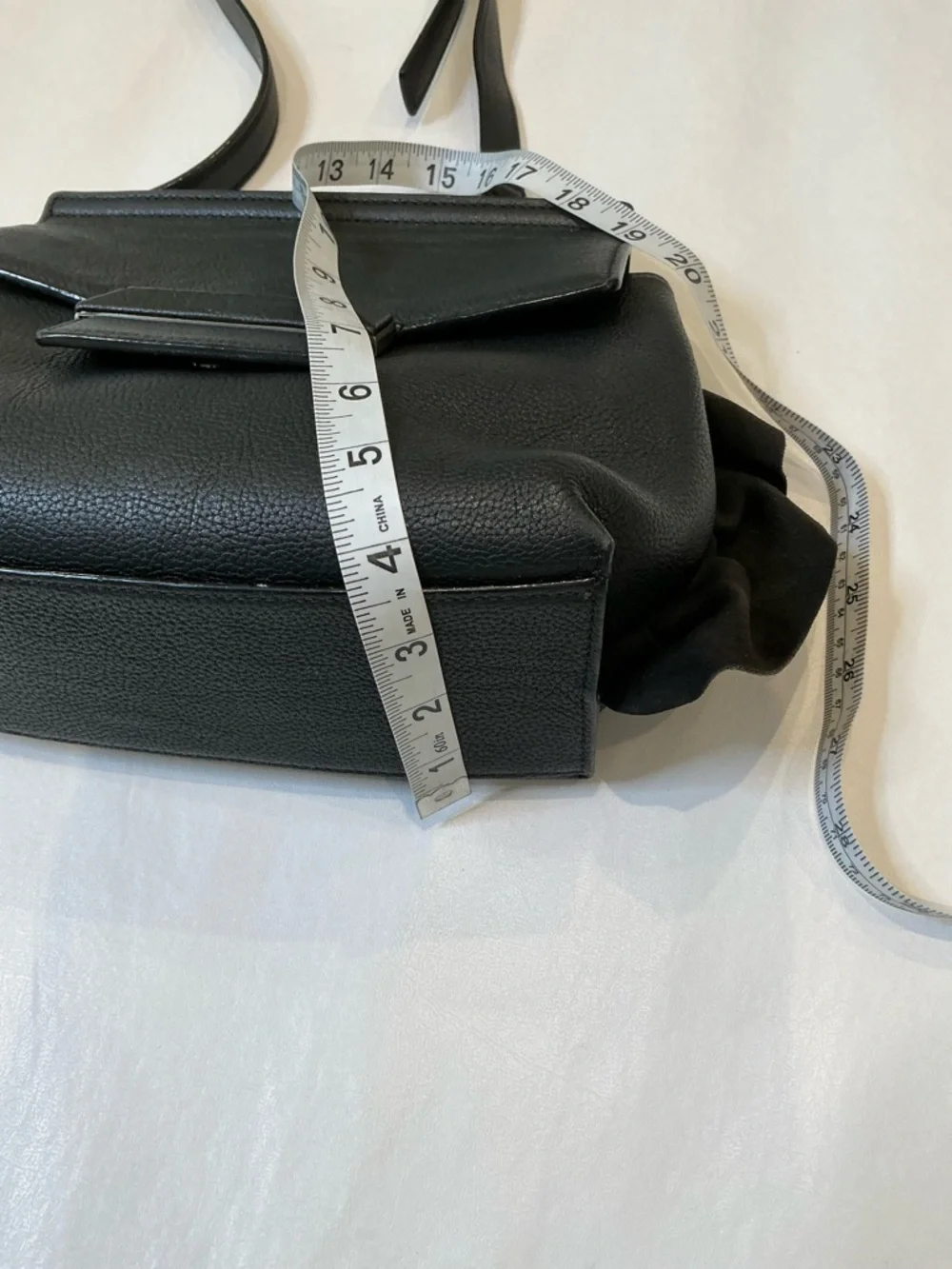 Decke Classic Black Leather Top-Handle Satchel Women Bags Velvet Ruffed Trim